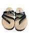 Mephisto Shoe Size 39 Black & Brown Leather Thong Strap Strappy Flat Shoes Black & Brown / 39