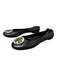 Tory Burch Shoe Size 7.5 Black Leather Silver Hardware Logo Ballet Flat Shoes Black / 7.5