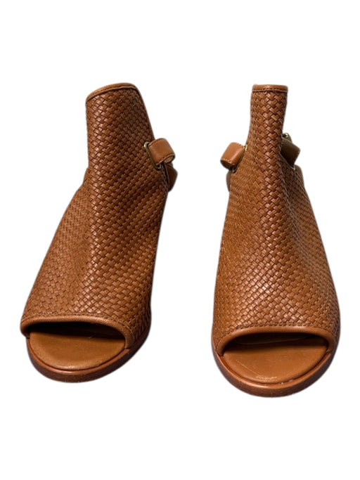 Frye Shoe Size 7 Caramel Leather Woven Slingback Open Toe & Heel Shoes Caramel / 7