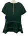 Marie Oliver Size XS Green Cotton Short Sleeve Fringe Knee Length Back Zip Dress Green / XS