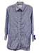 The Shirt Size S Blue & White Cotton Long Sleeve Striped Button Up Collar Top Blue & White / S