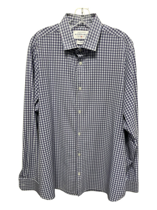 Mizzen + Main Size XL Blue & Multi Polyester Plaid Button Down Long Sleeve Shirt Blue & Multi / XL