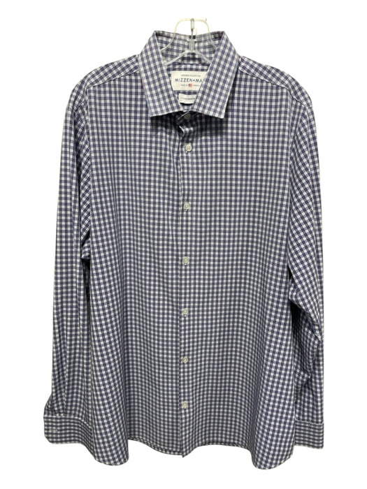 Mizzen + Main Size XL Blue & Multi Polyester Plaid Button Down Long Sleeve Shirt Blue & Multi / XL