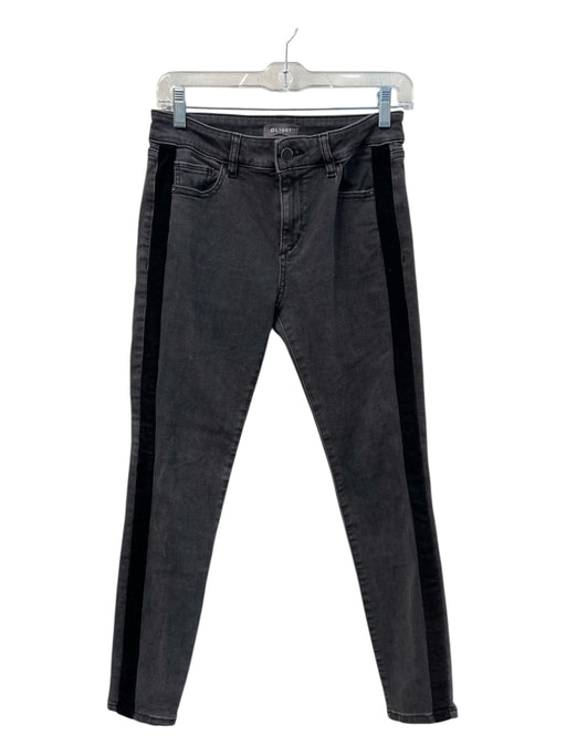 DL1961 Size 26 Black Cotton Blend Zip Fly 5 Pocket Side Stripes Skinny Jeans Black / 26