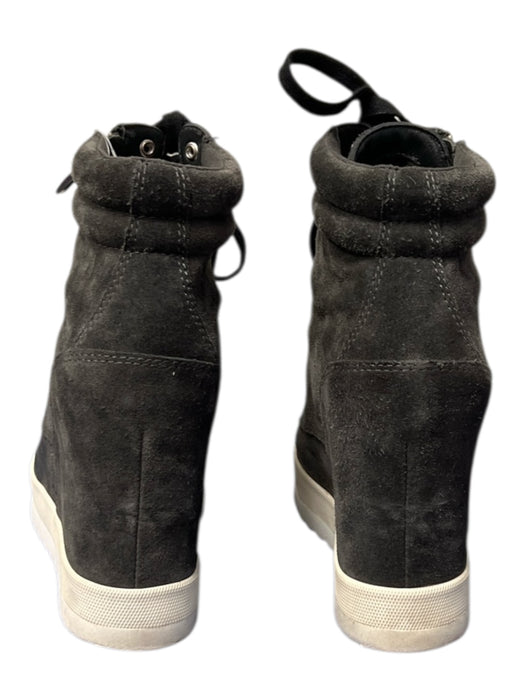 Paige Shoe Size 7.5 Graphite Suede Zip Detail lace up High Top Booties Graphite / 7.5