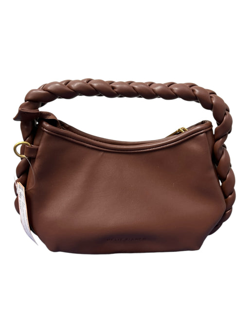 Melie Bianco Brown Top Zipper Braid Detailing Detachable Strap Bag Brown / Small