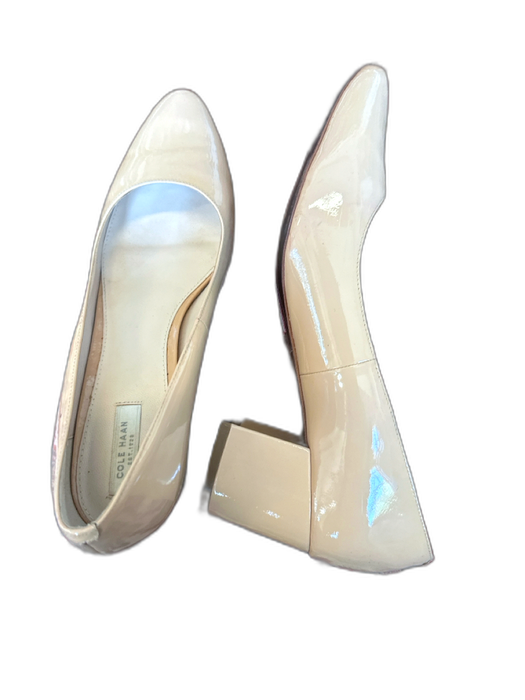 Cole Haan Shoe Size 8.5 nude Patent Leather Almond Toe Block Heel Pumps nude / 8.5
