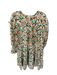 Pomander Place Size M Orange & Green Rayon Blend Long Sleeve Botanical Dress Orange & Green / M