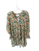 Pomander Place Size M Orange & Green Rayon Blend Long Sleeve Botanical Dress Orange & Green / M