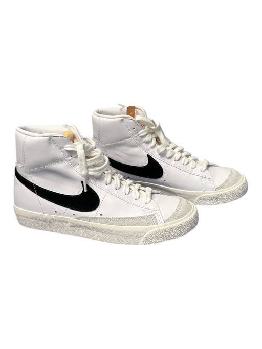 Nike Shoe Size 8 White & Black Leather & Suede Logo High Top Lace Up Shoes White & Black / 8