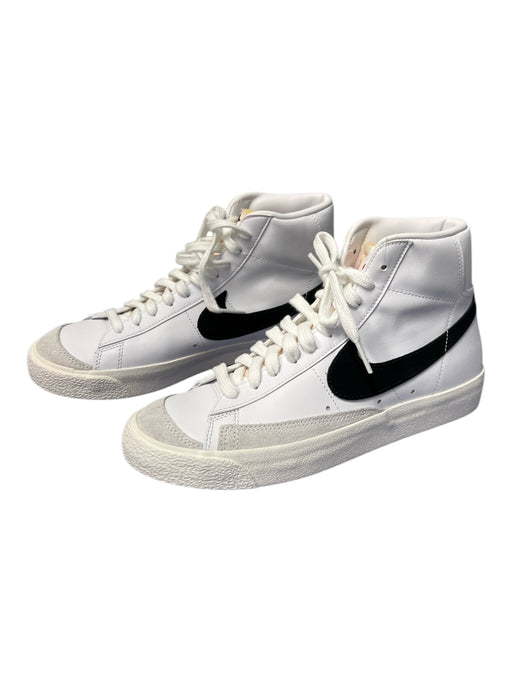 Nike Shoe Size 8 White & Black Leather & Suede Logo High Top Lace Up Shoes White & Black / 8