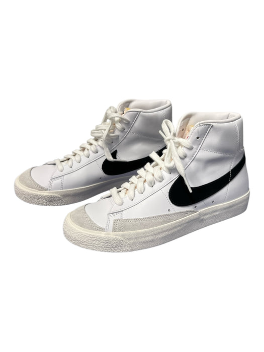 Nike Shoe Size 8 White & Black Leather & Suede Logo High Top Lace Up Shoes White & Black / 8