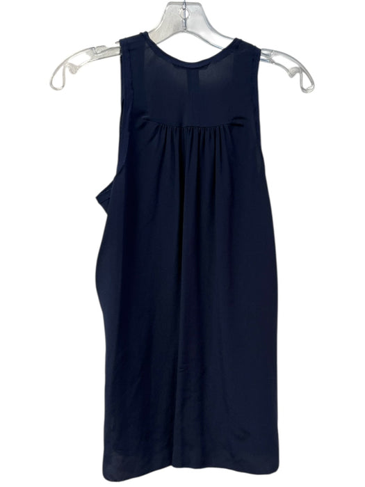 Rebecca Taylor Size 0 Navy & Silver Silk Stud Detail Round Neck Sleeveless Top Navy & Silver / 0