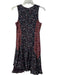 Derek Lam 10 Crosby Size 2 Navy & Brown Silk Round Neck Sleeveless Flare Dress Navy & Brown / 2
