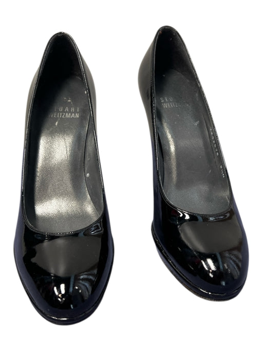 Stuart Weitzman Shoe Size 6.5 Black Patent Leather round toe Stiletto Heels Black / 6.5