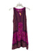 Rebecca Taylor Size 2 Purple Multi 100% Silk V Neck Knee Length Sleeveless Dress Purple Multi / 2