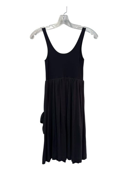 Theory Size One Size Black Nylon Blend Round Neck Sleeveless Pockets Dress Black / One Size