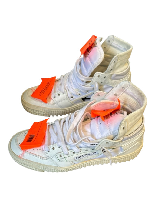 Off-Whiite Shoe Size 37 White & Orange Canvas & Leather High Top Sneakers White & Orange / 37