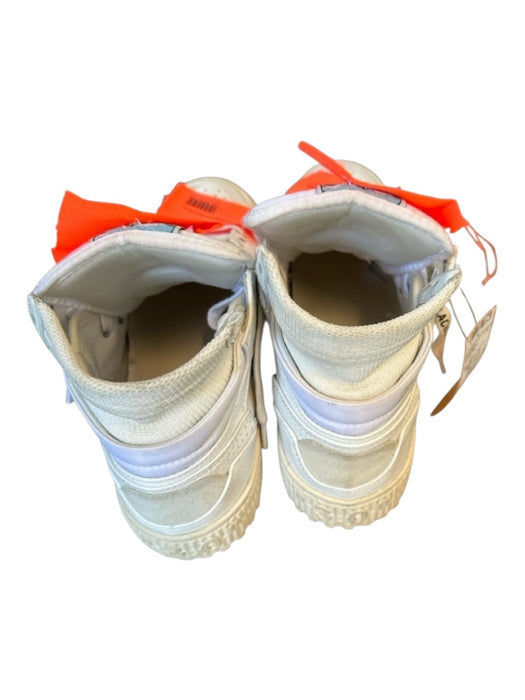 Off-Whiite Shoe Size 37 White & Orange Canvas & Leather High Top Sneakers White & Orange / 37