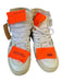Off-Whiite Shoe Size 37 White & Orange Canvas & Leather High Top Sneakers White & Orange / 37