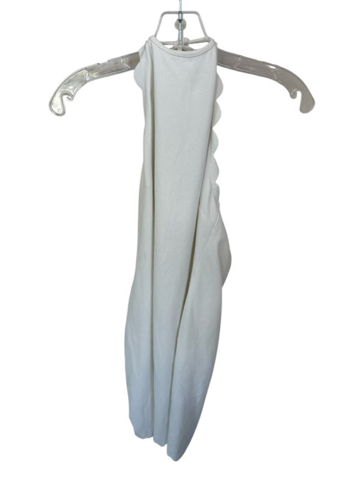 Marysia Size M White Polyamide Halter Neck Textured Scalloped Dress White / M