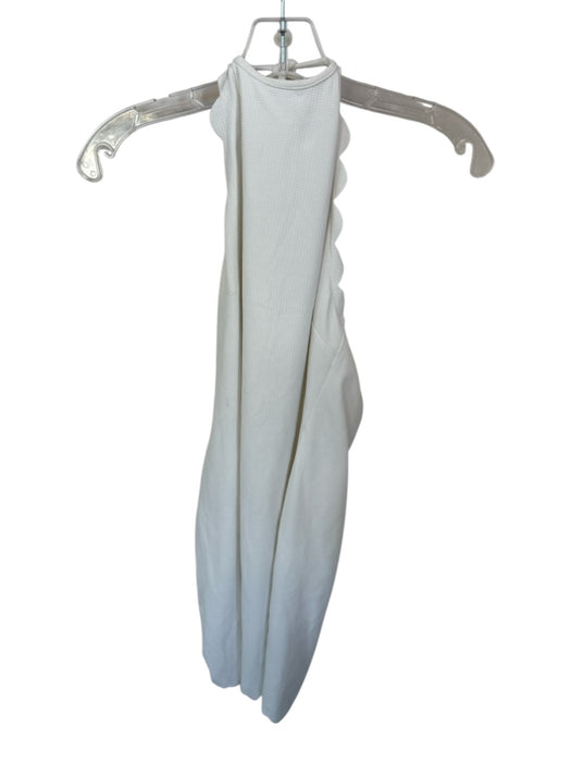 Marysia Size M White Polyamide Halter Neck Textured Scalloped Dress White / M