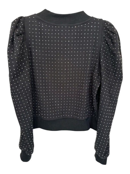 Queen of Sparkles Size XS Black & Silver Cotton Blend Rhinestone Sweatshirt Black & Silver / XS