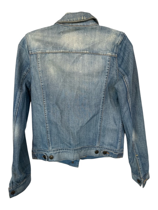 Joe's Size S Med Dark Wash Cotton Distressed Studded Jacket Med Dark Wash / S