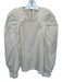 Ulla Johnson Size 4 Cream Cotton Long Balloon Sleeve Ruffles Back Zip Top Cream / 4