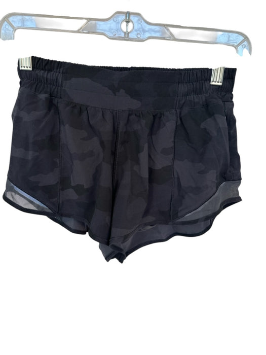 Lululemon Size 4 Black & Gray Elastic Waist Camo Athletic Shorts Black & Gray / 4