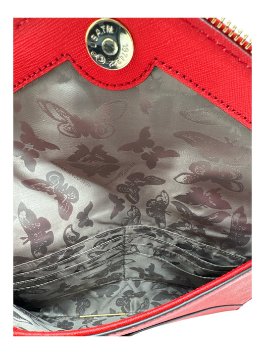 Rebecca Minkoff Red Saffiano Leather Envelope Zipper Detail Clutch Bag Red / Small
