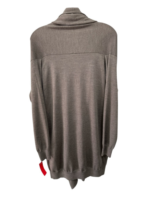 Alberto Biani Size Medium Taupe Gray Merino Wool Long Sleeve Knit Cardigan Taupe Gray / Medium