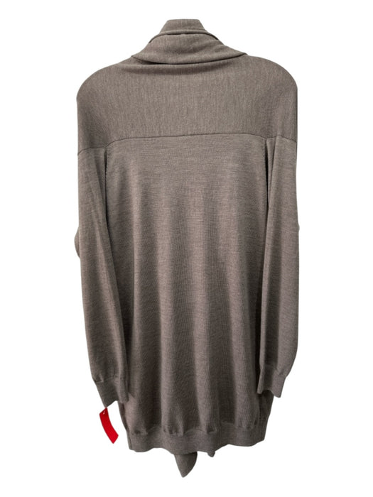 Alberto Biani Size Medium Taupe Gray Merino Wool Long Sleeve Knit Cardigan Taupe Gray / Medium