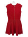 Ted Baker Size 4 Red Orange Acrylic Blend Jacquard Cut Outs Wavy Dress Red Orange / 4