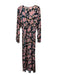 Maaji Size L Pink, Black, Teal Viscose Blend Abstract Floral Button Down Dress Pink, Black, Teal / L