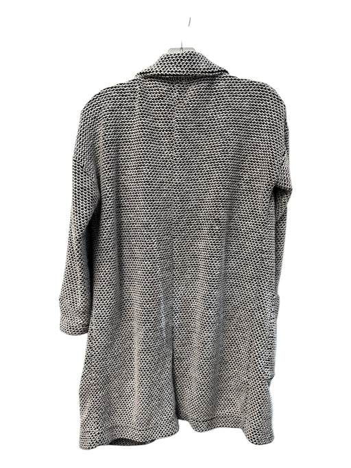 Marine Layer Size XS Black & Ivory Cotton Blend Knit Lapel Long Sleeve Jacket Black & Ivory / XS