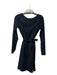 Pact Size S Black Cotton Boat Neck Long Sleeve Waist tie Knee length Dress Black / S