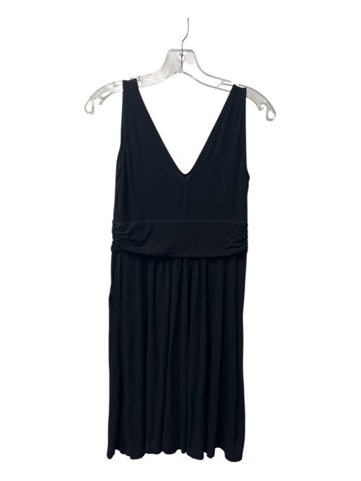 Boden Size 6P Black Viscose V Neck Faux Wrap Sleeveless Knee length Dress Black / 6P