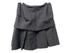 3.1 Phillip Lim Size 0 Black Wool & Silk Back Zip Pleated Overlay Mini Skirt Black / 0