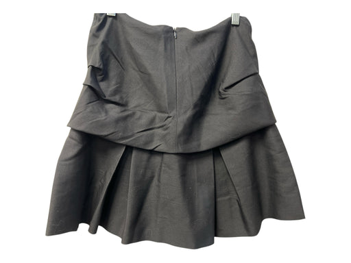 3.1 Phillip Lim Size 0 Black Wool & Silk Back Zip Pleated Overlay Mini Skirt Black / 0