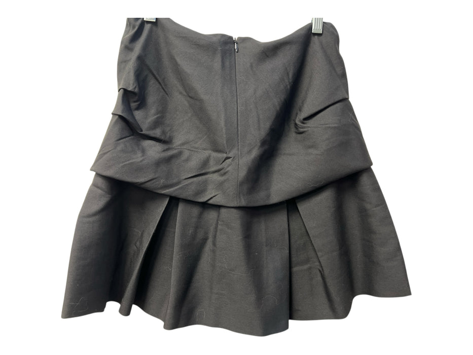 3.1 Phillip Lim Size 0 Black Wool & Silk Back Zip Pleated Overlay Mini Skirt Black / 0