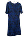 St. John Exclusively for Nordstrom Size 4 Blue & Black Rayon Blend jaquard Dress Blue & Black / 4