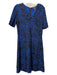 St. John Exclusively for Nordstrom Size 4 Blue & Black Rayon Blend jaquard Dress Blue & Black / 4