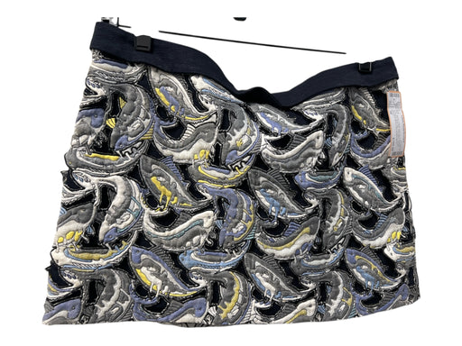 Kenzo Size 38 Black & Multi Viscose & Acetate Jacquard Back Zip Fish Mini Skirt Black & Multi / 38