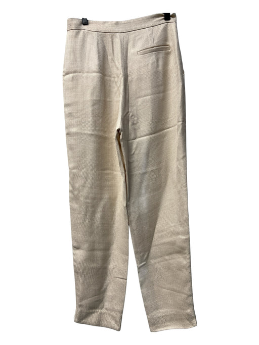 Rachel Comey Size 4 Beige Viscose Chevron Front Pockets Darted Pants Beige / 4