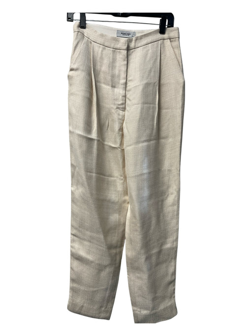 Rachel Comey Size 4 Beige Viscose Chevron Front Pockets Darted Pants Beige / 4