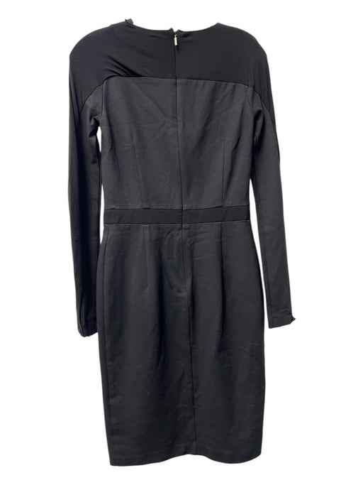 MaxMara Size 40 Black Viscose Blend Back Zip Long Sleeve Knee Length Dress Black / 40