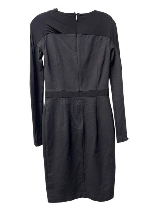 MaxMara Size 40 Black Viscose Blend Back Zip Long Sleeve Knee Length Dress Black / 40