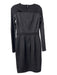 MaxMara Size 40 Black Viscose Blend Back Zip Long Sleeve Knee Length Dress Black / 40