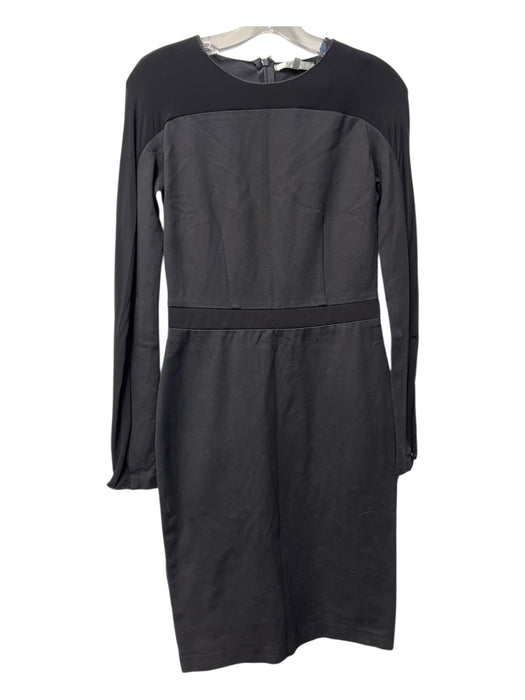 MaxMara Size 40 Black Viscose Blend Back Zip Long Sleeve Knee Length Dress Black / 40